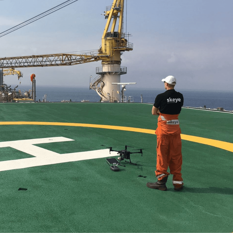 DJI M200 used for offshore inspections by Skeye BV for oil major